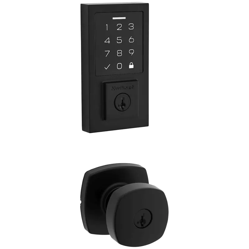 Last Chance Kwikset Arroyo Keyed Entry Knob Set and Electronic Keyless Entry Deadbolt Combo Pack with SmartKey from the SmartCode Deadbolts Touchscreen Collection