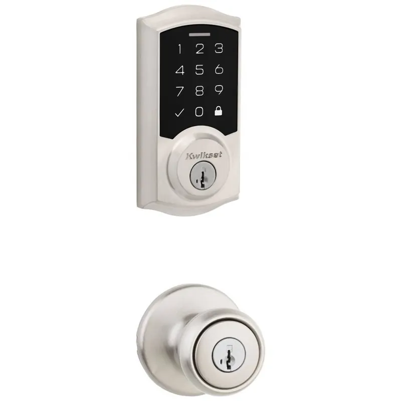 Mega Sale Kwikset Tylo Keyed Entry Knob Set and Electronic Keyless Entry Deadbolt Combo Pack with SmartKey from the SmartCode Deadbolts Touchscreen Collection