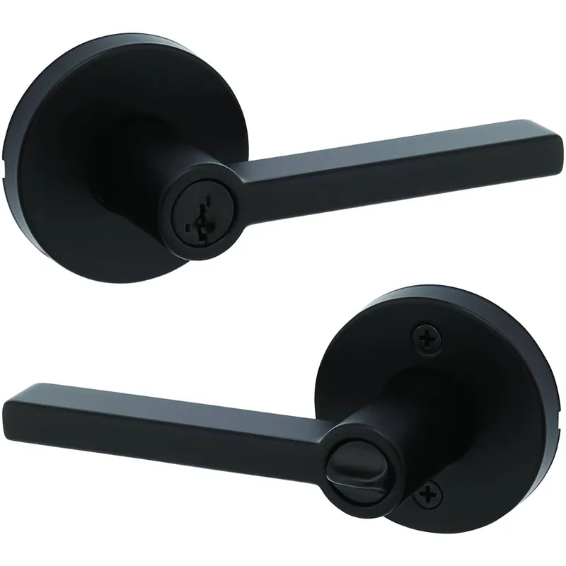 Bargain Kwikset Halifax Single Cylinder Keyed Entry Door Lever Set with Round Rose and SmartKey