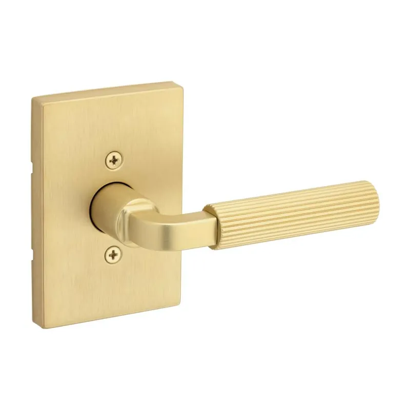 One Day Deal Kwikset Mirada Non-Turning One-Sided Dummy Door Lever with Fluted Handle and Rectangle Rose