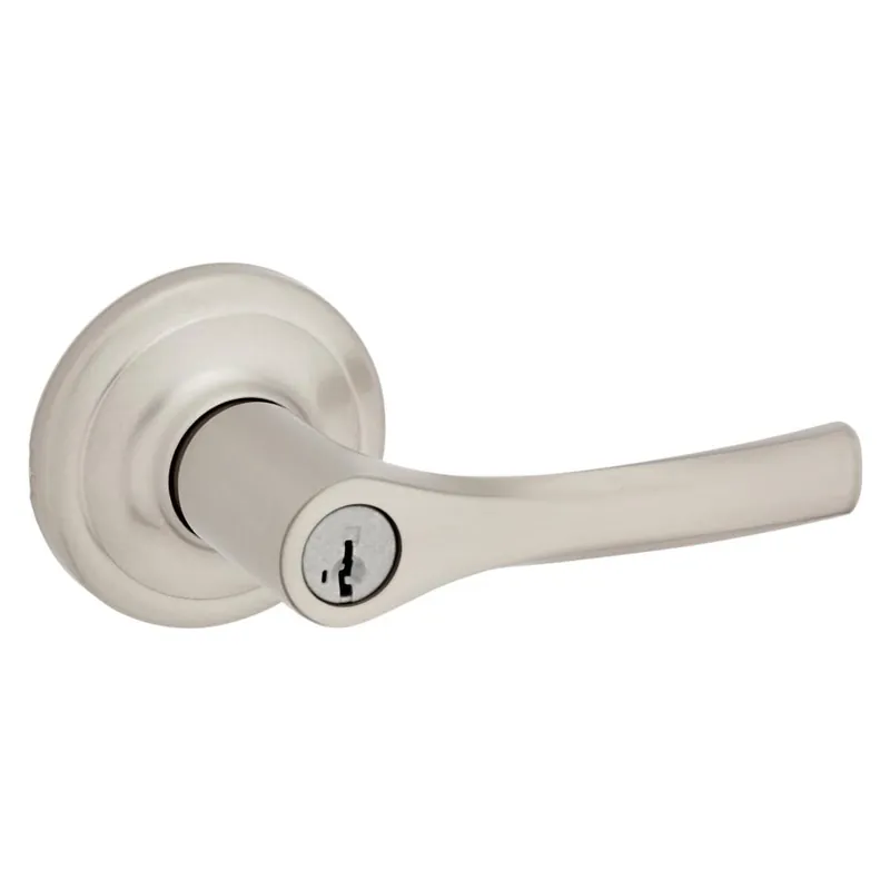 Money Back Guarantee Kwikset Henley Single Cylinder Keyed Entry Door Lever Set with Round Rose and SmartKey
