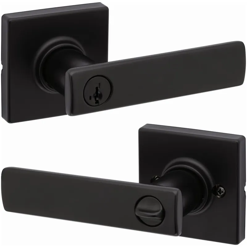 Price Cut Kwikset Breton Single Cylinder Keyed Entry Door Lever Set with Square Rose and SmartKey