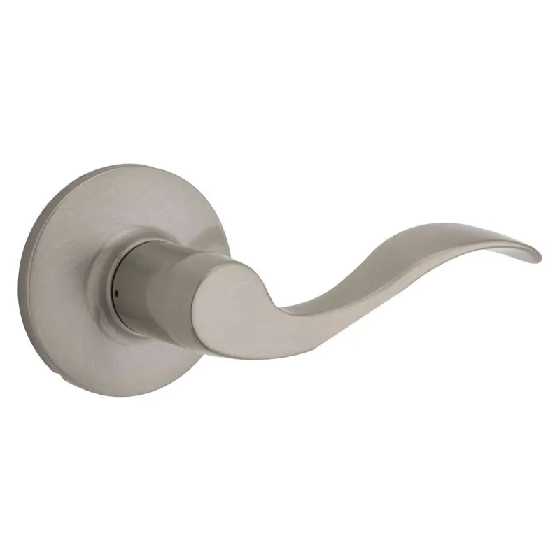Professional Grade Kwikset Layton Right Handed Non-Turning One-Sided Dummy Door Lever with Round Rose from the Safe Lock Collection