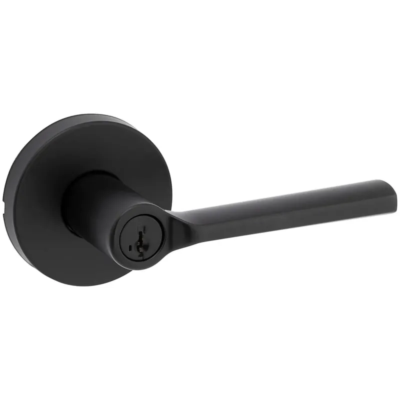 Top Pick Kwikset Lisbon Single Cylinder Keyed Entry Door Lever Set with Round Rose and SmartKey