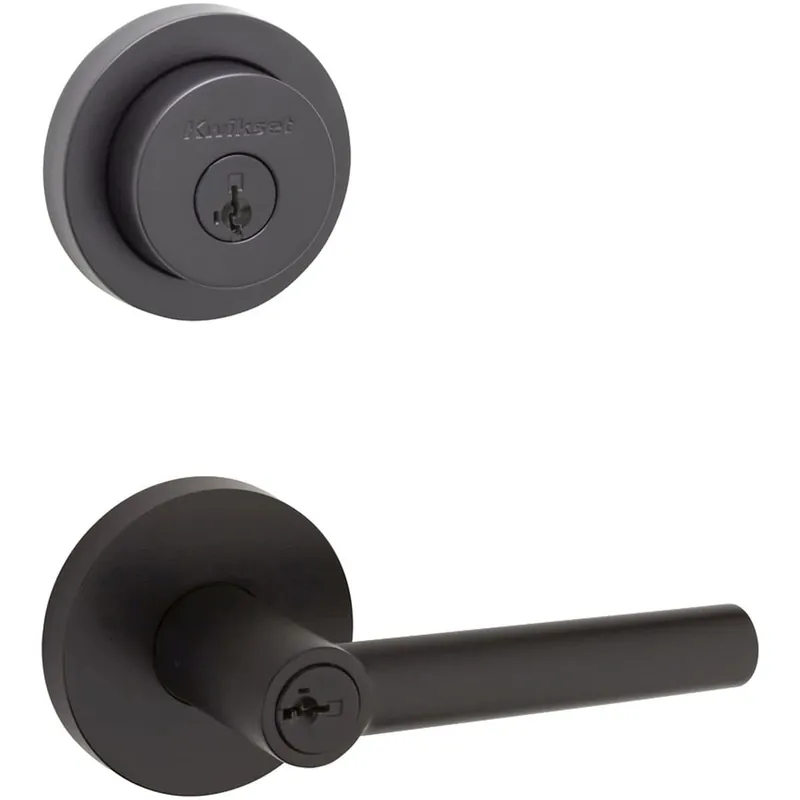 Kwikset Milan (Round Rosette) Lever and 158 Deadbolt Combo Pack with SmartKey Budget