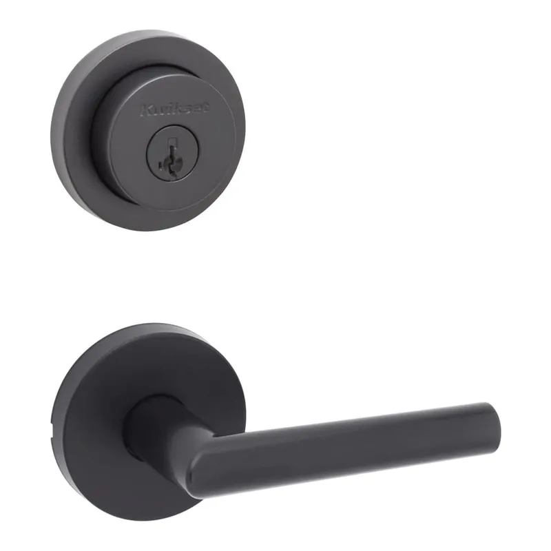 Must Have Kwikset Milan Passage Lever Set and Single Cylinder Keyed Entry Deadbolt Combo with SmartKey
