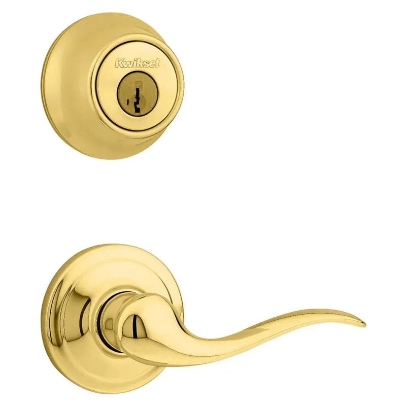 Kwikset Tustin Passage Lever Set and Single Cylinder Keyed Entry Deadbolt Combo with SmartKey from the 660 Series Seasonal Sale