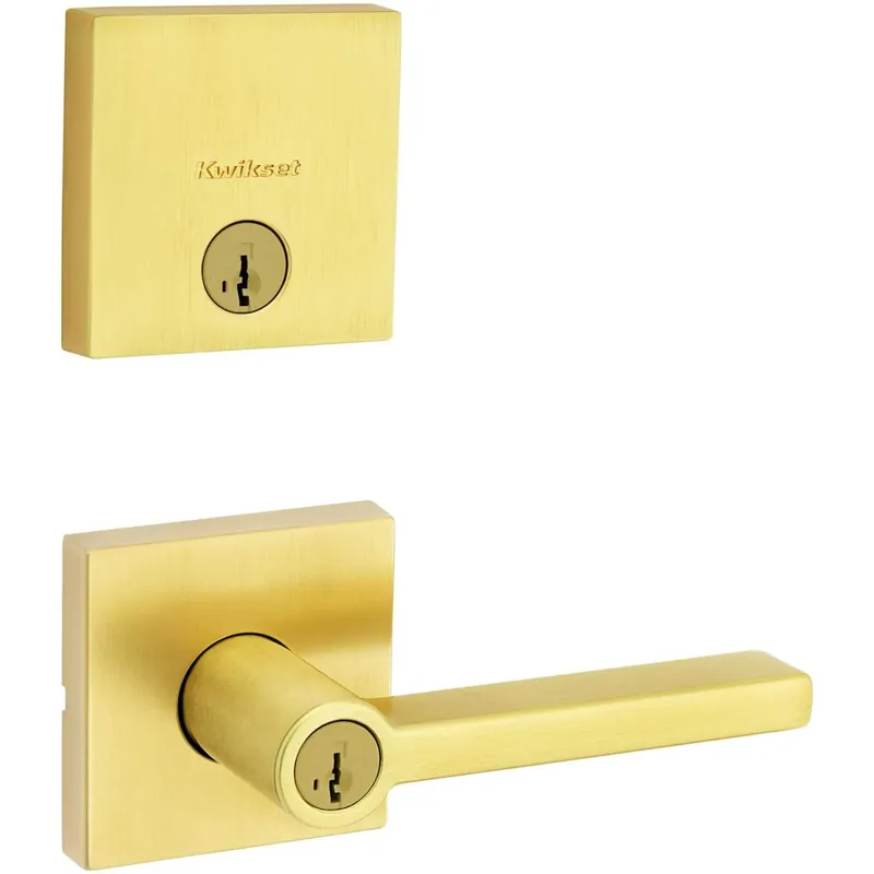 Last Chance Kwikset Halifax Single Cylinder Keyed Entry Lever Set and Downtown Deadbolt Combo Pack with SmartKey