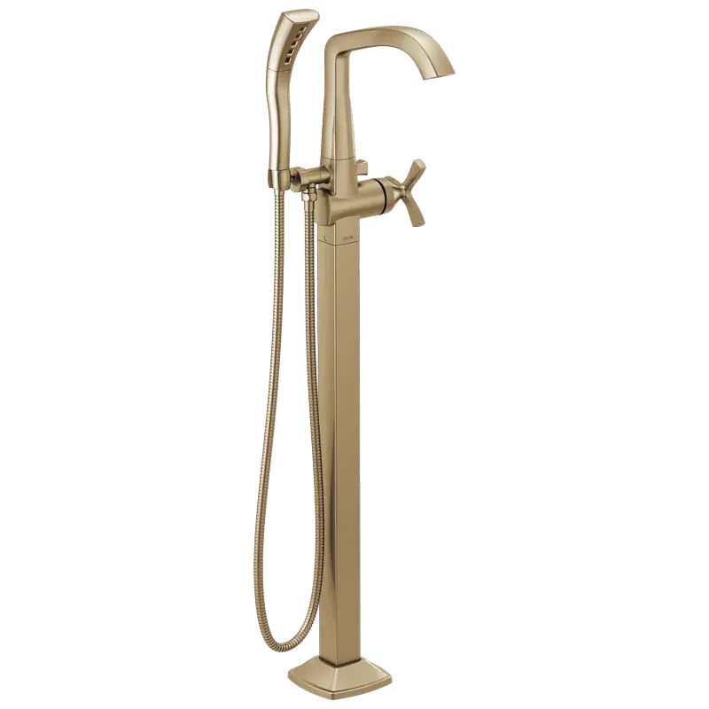 Latest Floor Mount Tub Filler Trim w/ HS 2O (Recertified) in Champagne Bronze