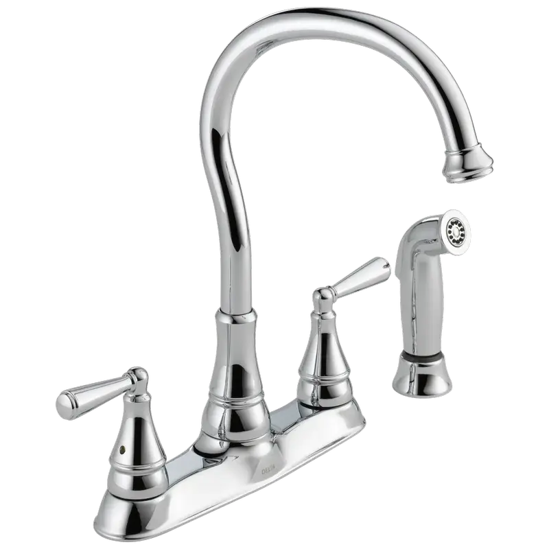 Two Handle Kitchen Faucet with Spray in Chrome Buy Today