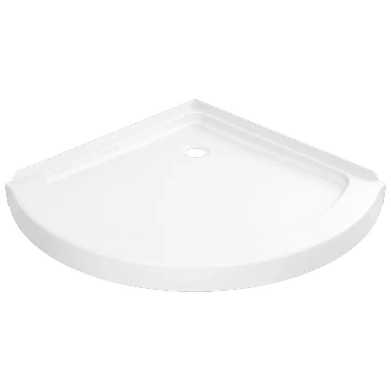 38'' Round Corner Shower Base in High Gloss White Place Order