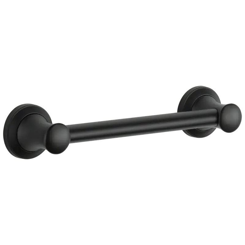 Discount 12" Transitional Decorative Grab Bar in Matte Black