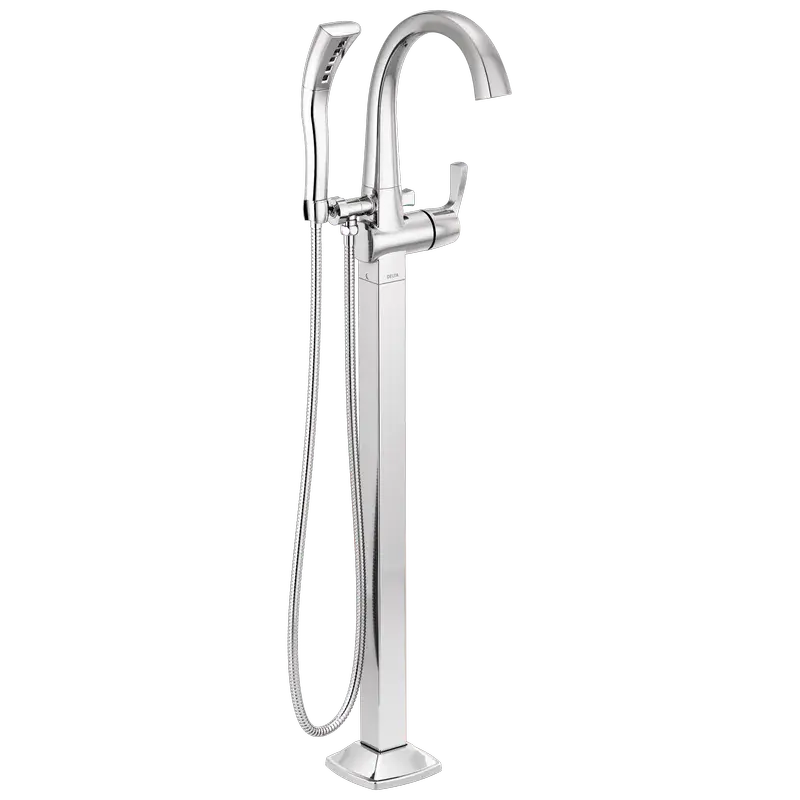 Get Yours Single Handle Floor Mount Tub Filler Trim in Chrome