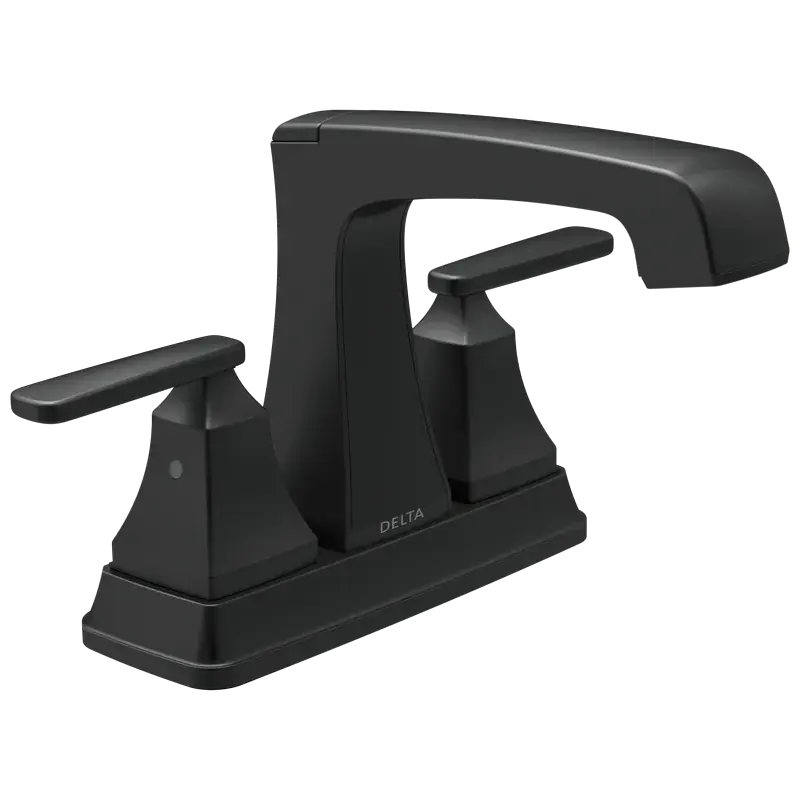 Two Handle Centerset Lavatory Faucet - Metal Pop-Up (Recertified) in Matte Black Trusted Brand