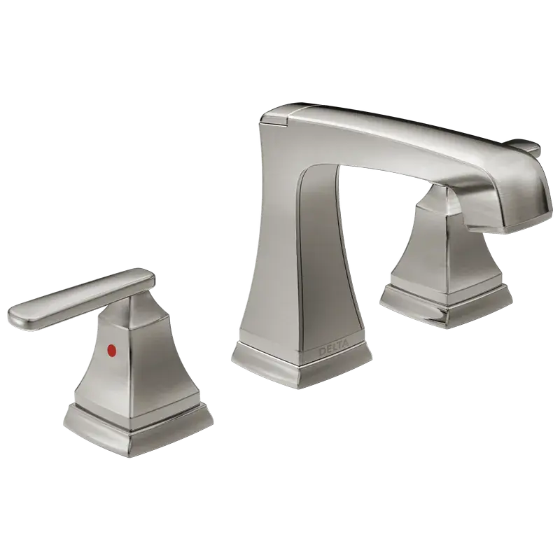 Two Handle Widespread Bathroom Faucet with EZ Anchor® (Recertified) in Stainless Modern