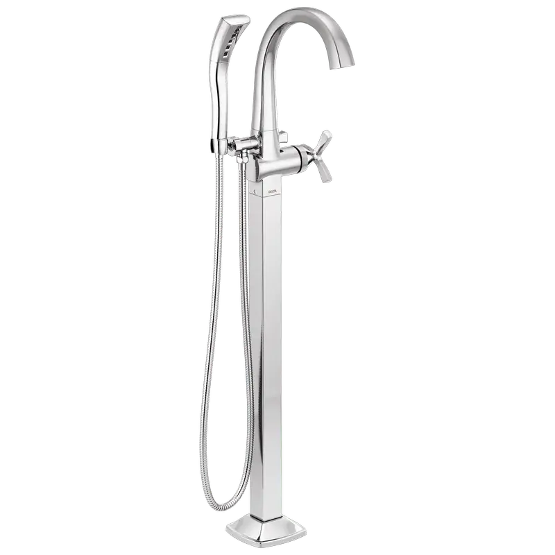 Next Day Delivery Single Handle Floor Mount Tub Filler Trim in Chrome