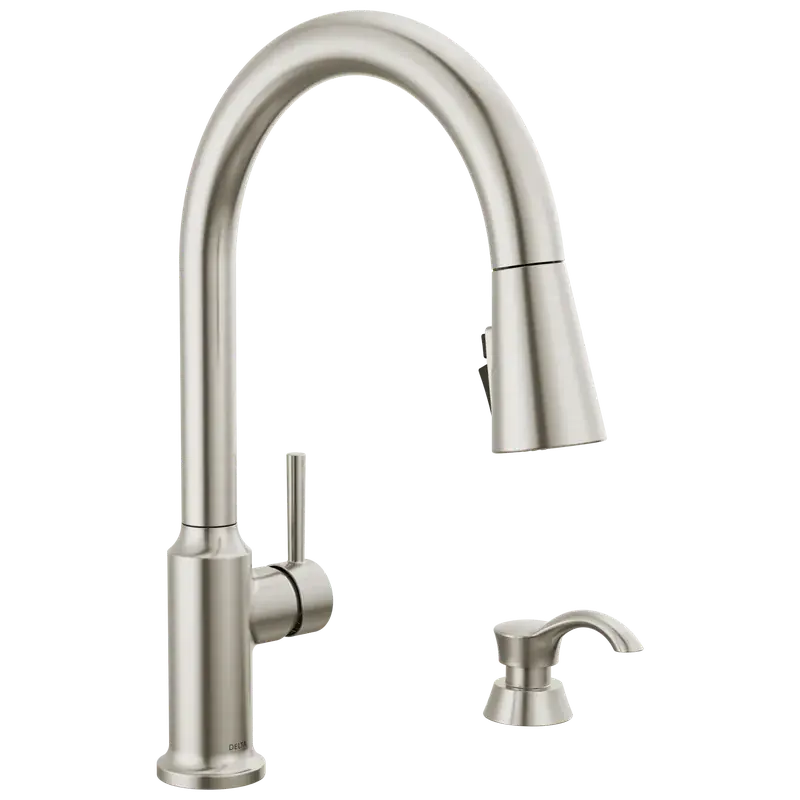 Best Choice Single Handle Pull-Down Kitchen Faucet with Soap Dispenser and ShieldSpray® Technology (Recertified) in Spotshield Stainless