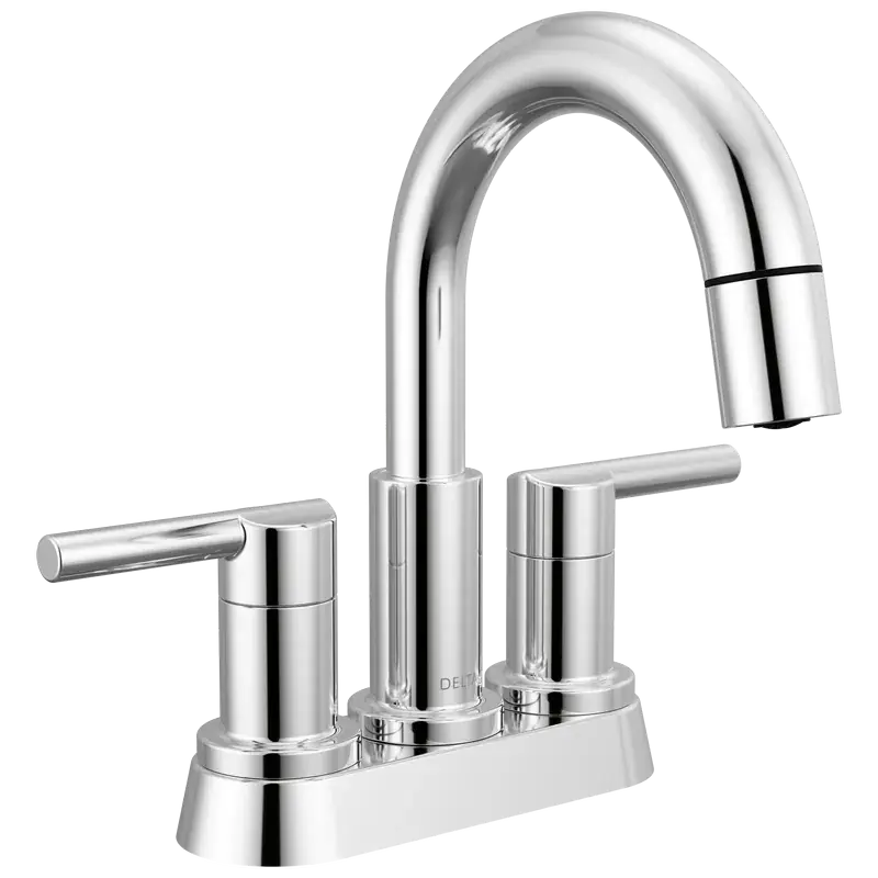 Time-Limited Two Handle Centerset Pull-Down Bathroom Faucet in Chrome