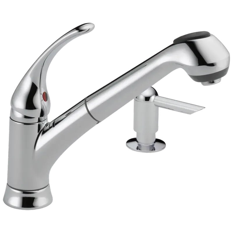 Final Sale Single Handle Pull-Out Kitchen Faucet with Soap Dispenser in Chrome