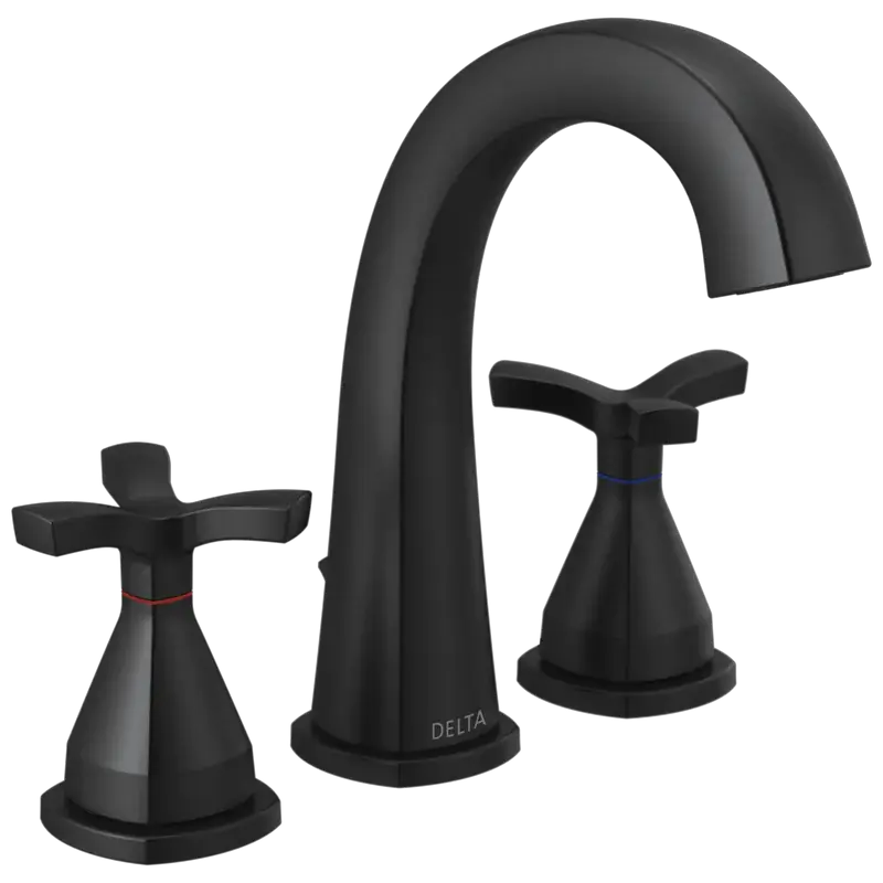 Bargain Two Handle Widespread Bathroom Faucet (Recertified) in Matte Black
