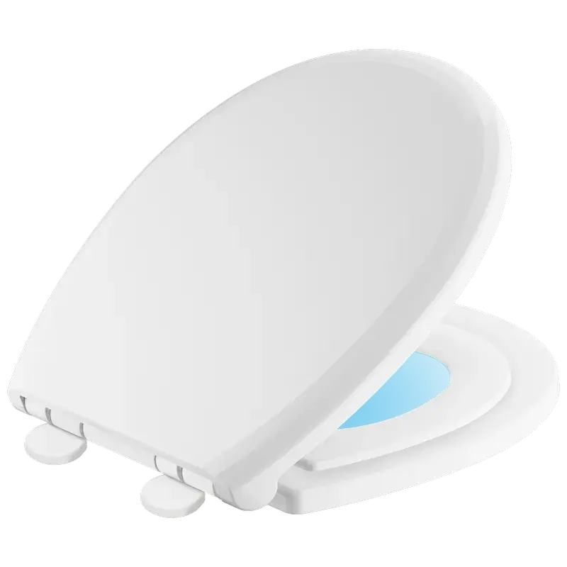 Hot Picks Round Front Slow-Close / Quick-Release Nightlight Family Seat in White
