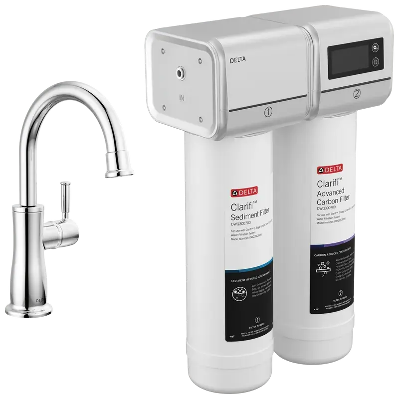 Cheap 2-Stage Water Filtration System with Beverage Faucet Bundle in Chrome