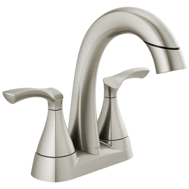 Two Handle Centerset Pull-Down Bathroom Faucet in Spotshield Brushed Nickel Low Price